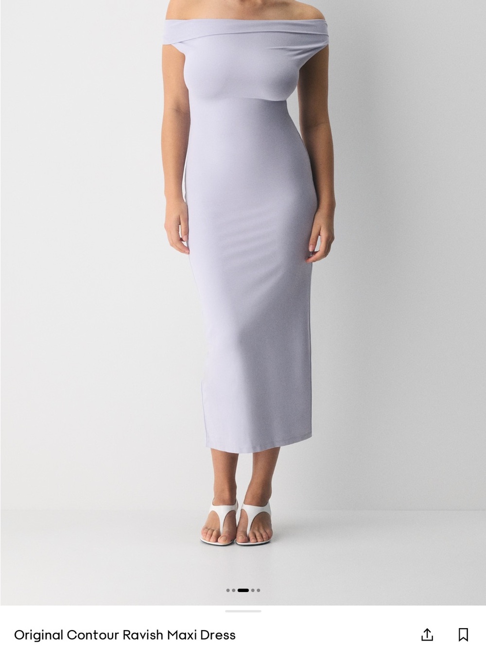 Aritzia Ravish Off-Shoulder Lavender Midi Dress
